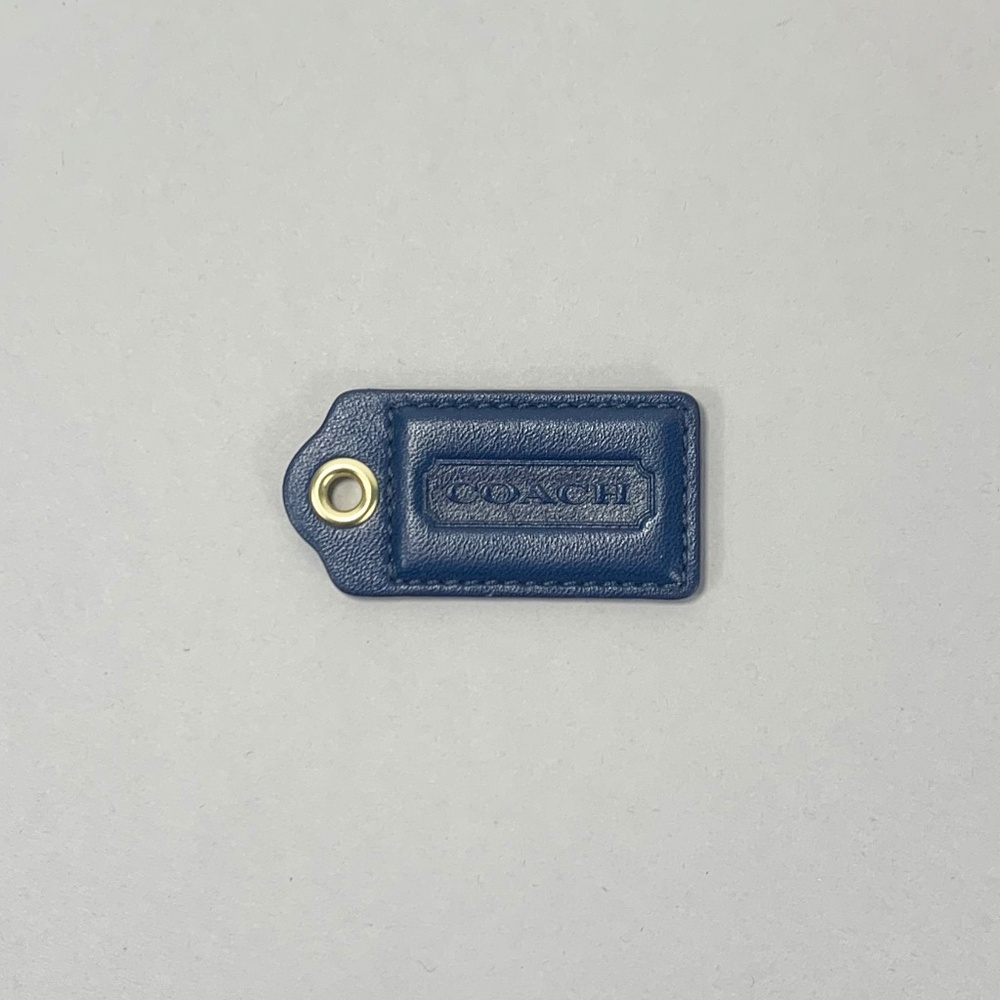 COACH Logo Leather Bag Hangtag Navy